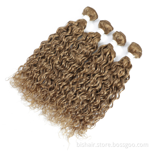 Wholesale 27# Honey Blonde Water Wave Human Hair Bundles Brazilian 100% Human hair Weave Remy Hair Bundles For Black Women